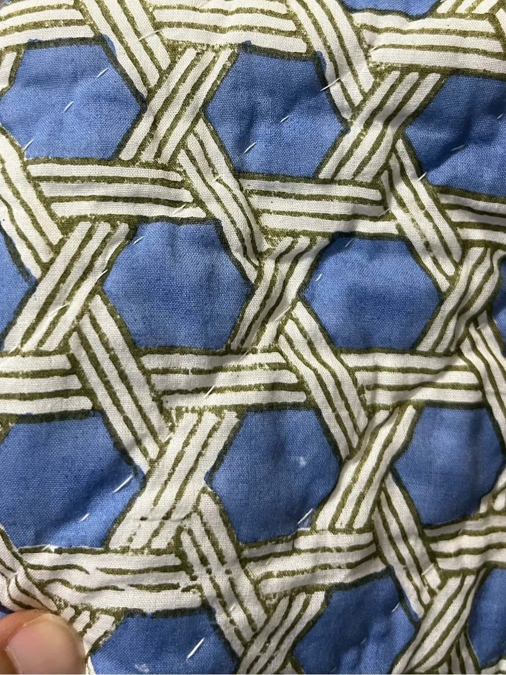 Serena & Lily Quilted Euro sham Pillow Case geometric lattice starburst pattern